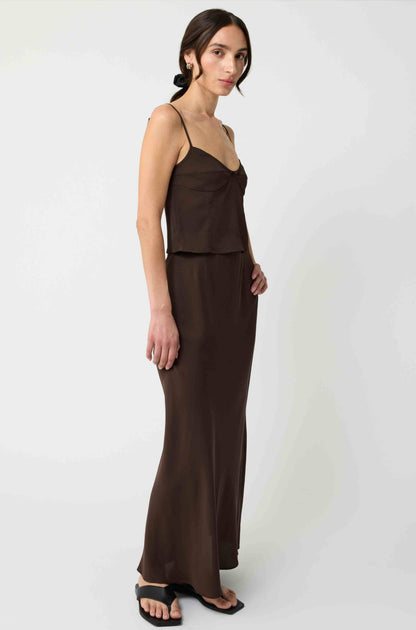 Plunged Neck Silk Cami