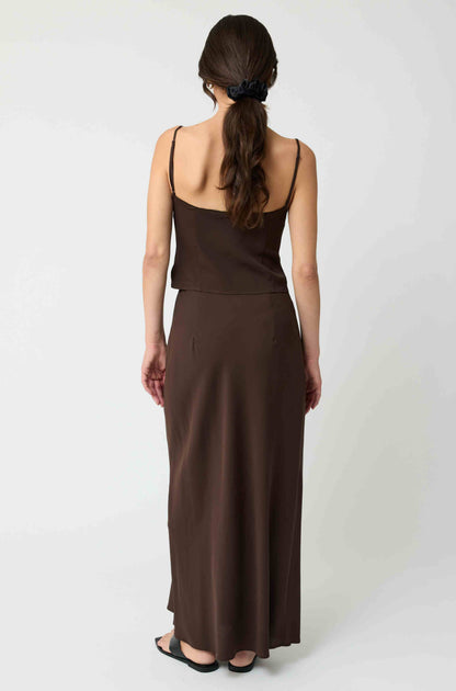 Plunged Neck Silk Cami
