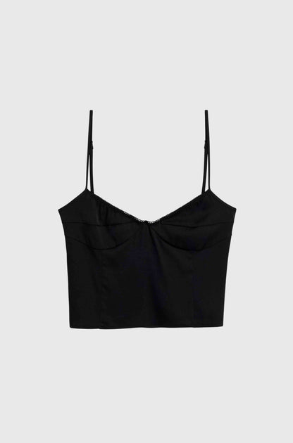 Plunged Neck Silk Cami