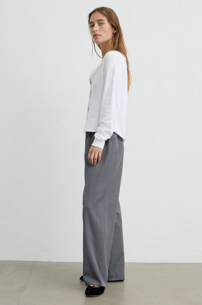 Cropped Button Up Long Sleeve Top